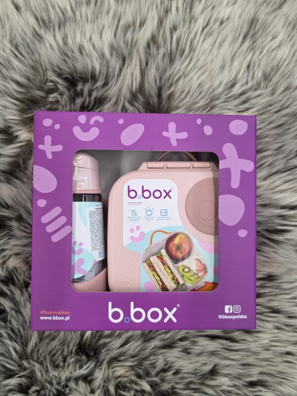 B.BOX ZESTAW BUTELKA Z USTNIKIEM + MINI LUNCHBOX RÓŻOWY